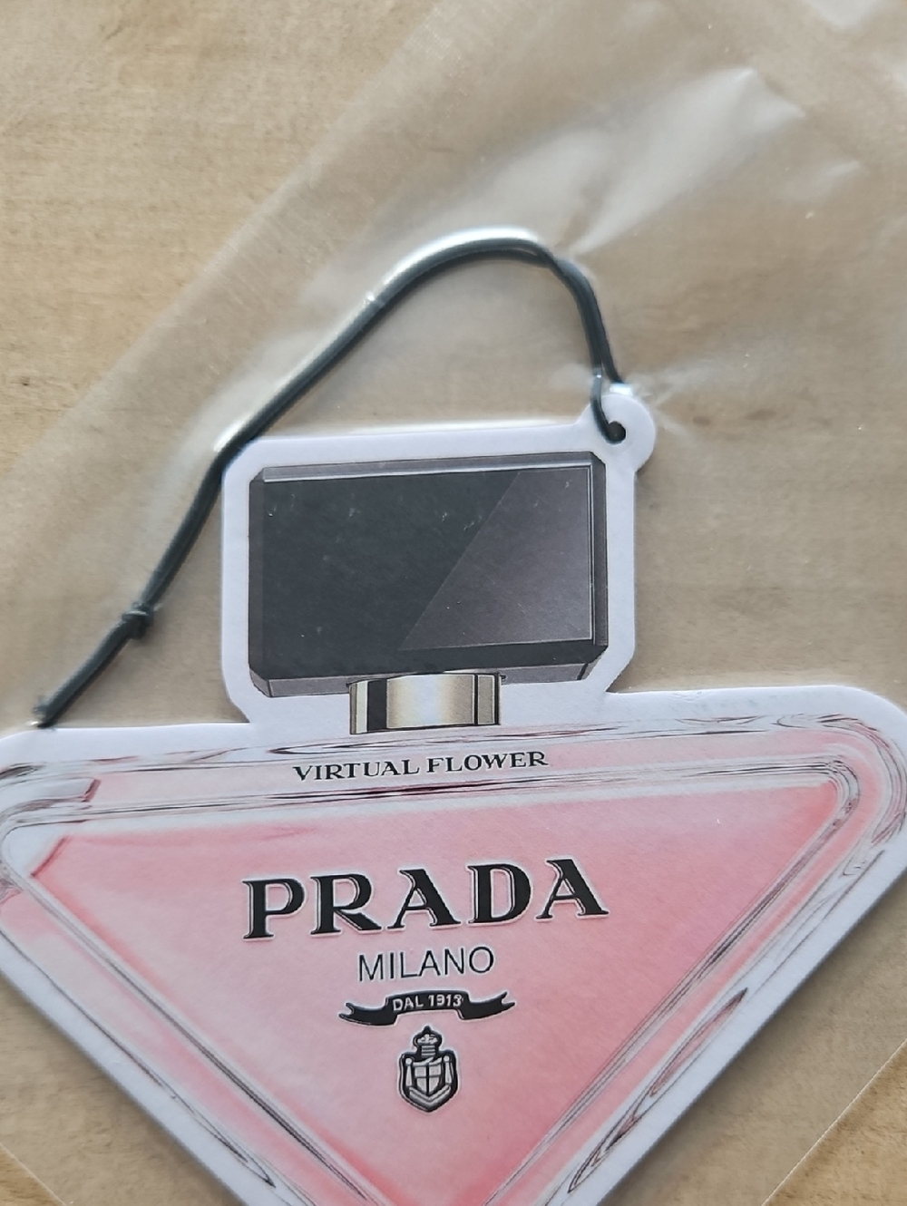 Pink Triangle Scent Tag with Black Cap Graphic